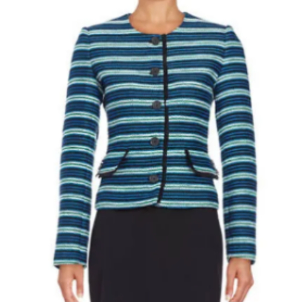 KARL LAGERFELD PARIS Striped Tweed Blazer / Jacket ~ New - Picture 3 of 10